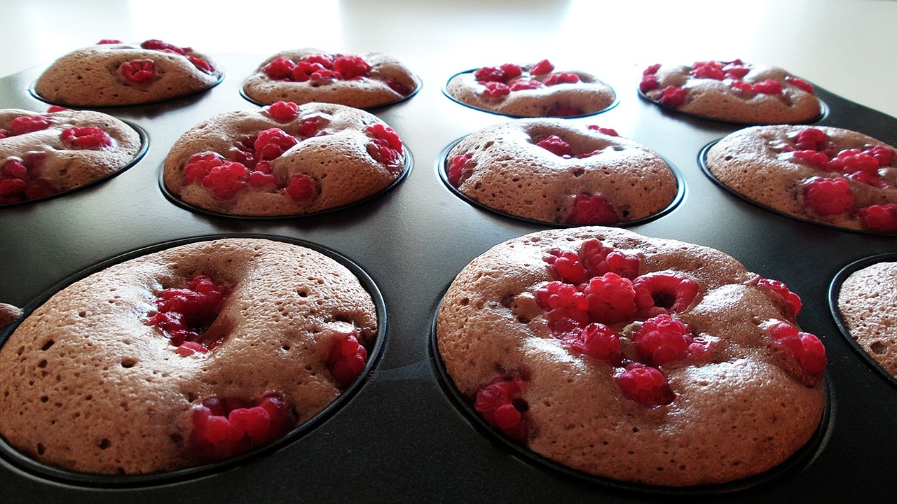 muffins de frambuesa